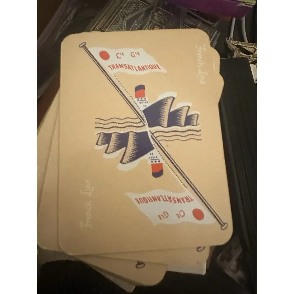Vintage Cie Gle Transatlantique French Line Playing Cards Full Deck + 2 Jokers